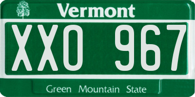 VT license plate XXO967
