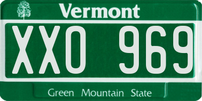 VT license plate XXO969