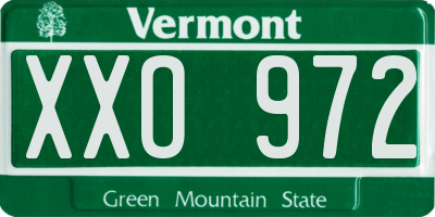 VT license plate XXO972