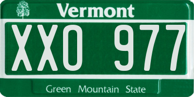 VT license plate XXO977