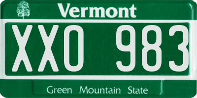 VT license plate XXO983