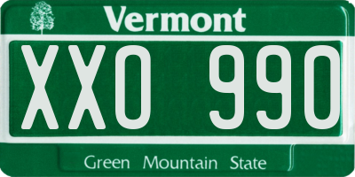 VT license plate XXO990