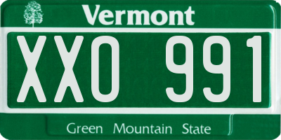 VT license plate XXO991