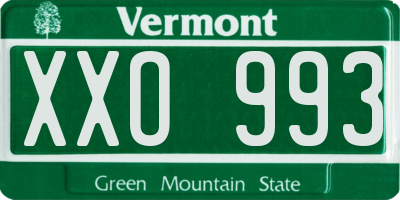 VT license plate XXO993
