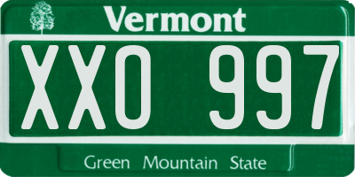 VT license plate XXO997