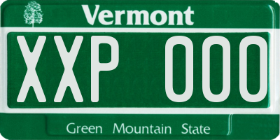 VT license plate XXP000
