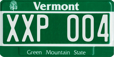 VT license plate XXP004