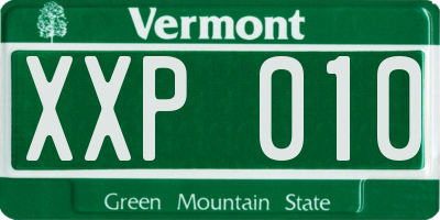 VT license plate XXP010