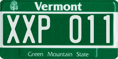 VT license plate XXP011