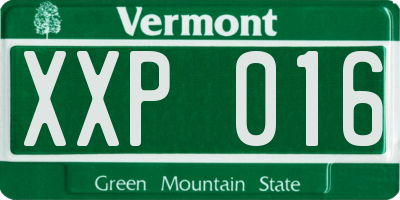 VT license plate XXP016