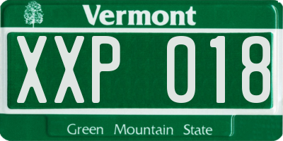 VT license plate XXP018