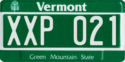 VT license plate XXP021