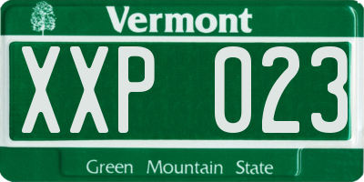 VT license plate XXP023