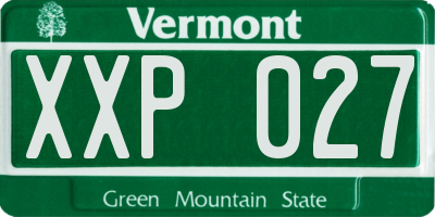 VT license plate XXP027