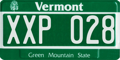 VT license plate XXP028