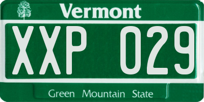 VT license plate XXP029