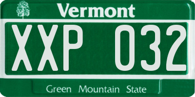 VT license plate XXP032