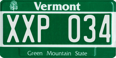 VT license plate XXP034