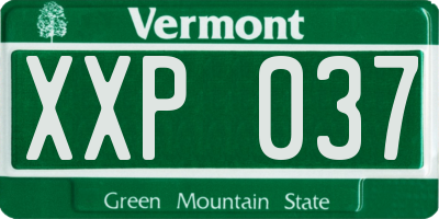 VT license plate XXP037