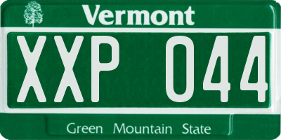 VT license plate XXP044