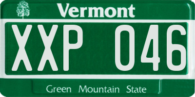 VT license plate XXP046