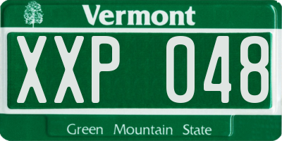 VT license plate XXP048