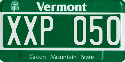 VT license plate XXP050