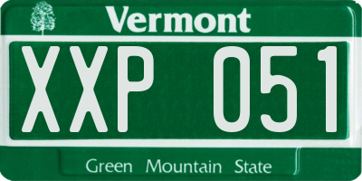 VT license plate XXP051