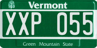 VT license plate XXP055
