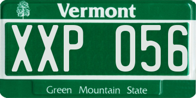 VT license plate XXP056