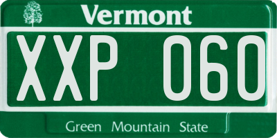 VT license plate XXP060