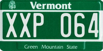 VT license plate XXP064