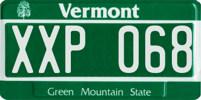 VT license plate XXP068