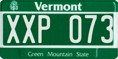 VT license plate XXP073