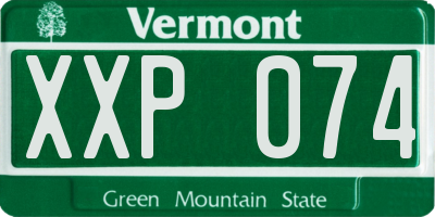 VT license plate XXP074