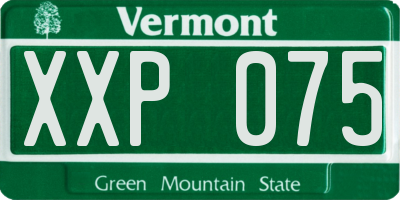 VT license plate XXP075