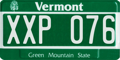 VT license plate XXP076