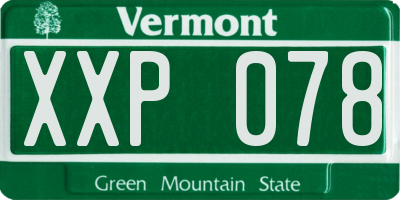 VT license plate XXP078