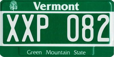 VT license plate XXP082