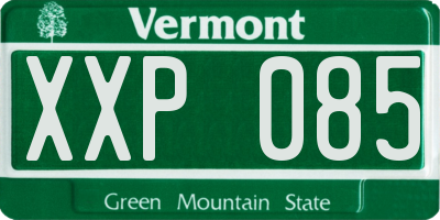 VT license plate XXP085