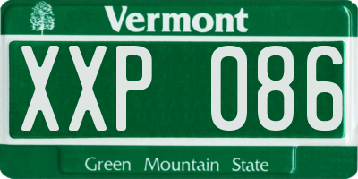 VT license plate XXP086