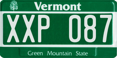 VT license plate XXP087