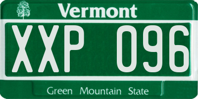 VT license plate XXP096
