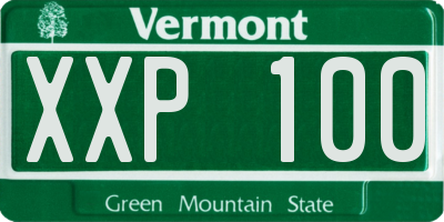 VT license plate XXP100