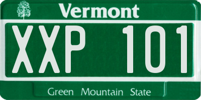 VT license plate XXP101