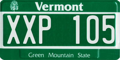 VT license plate XXP105
