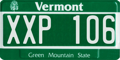 VT license plate XXP106