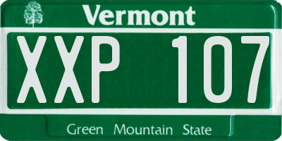 VT license plate XXP107