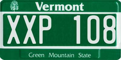 VT license plate XXP108