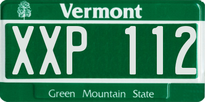 VT license plate XXP112